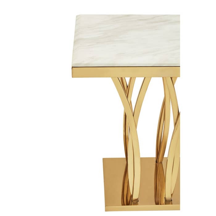 Celeste Side Table – White and Gold