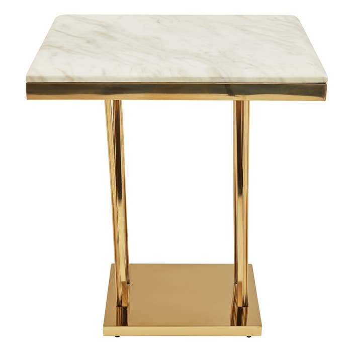 Celeste Side Table – White and Gold