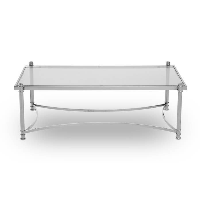 Corbin Coffee Table – Clear and Silver