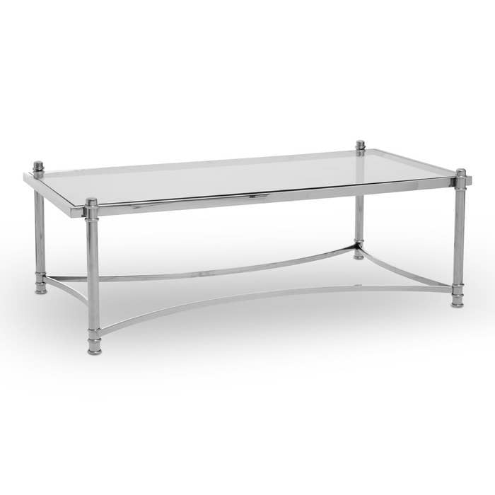 Corbin Coffee Table – Clear and Silver