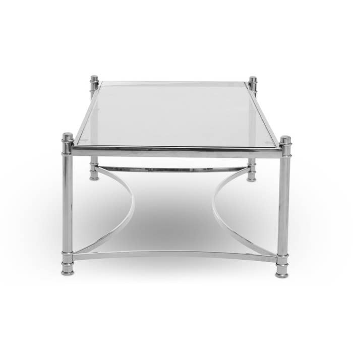 Corbin Coffee Table – Clear and Silver