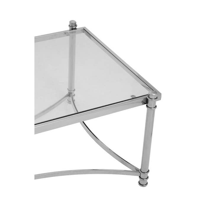 Corbin Coffee Table – Clear and Silver