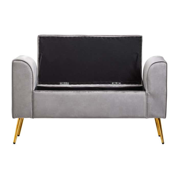 Cordelia Tufted Bench – Grey Velvet