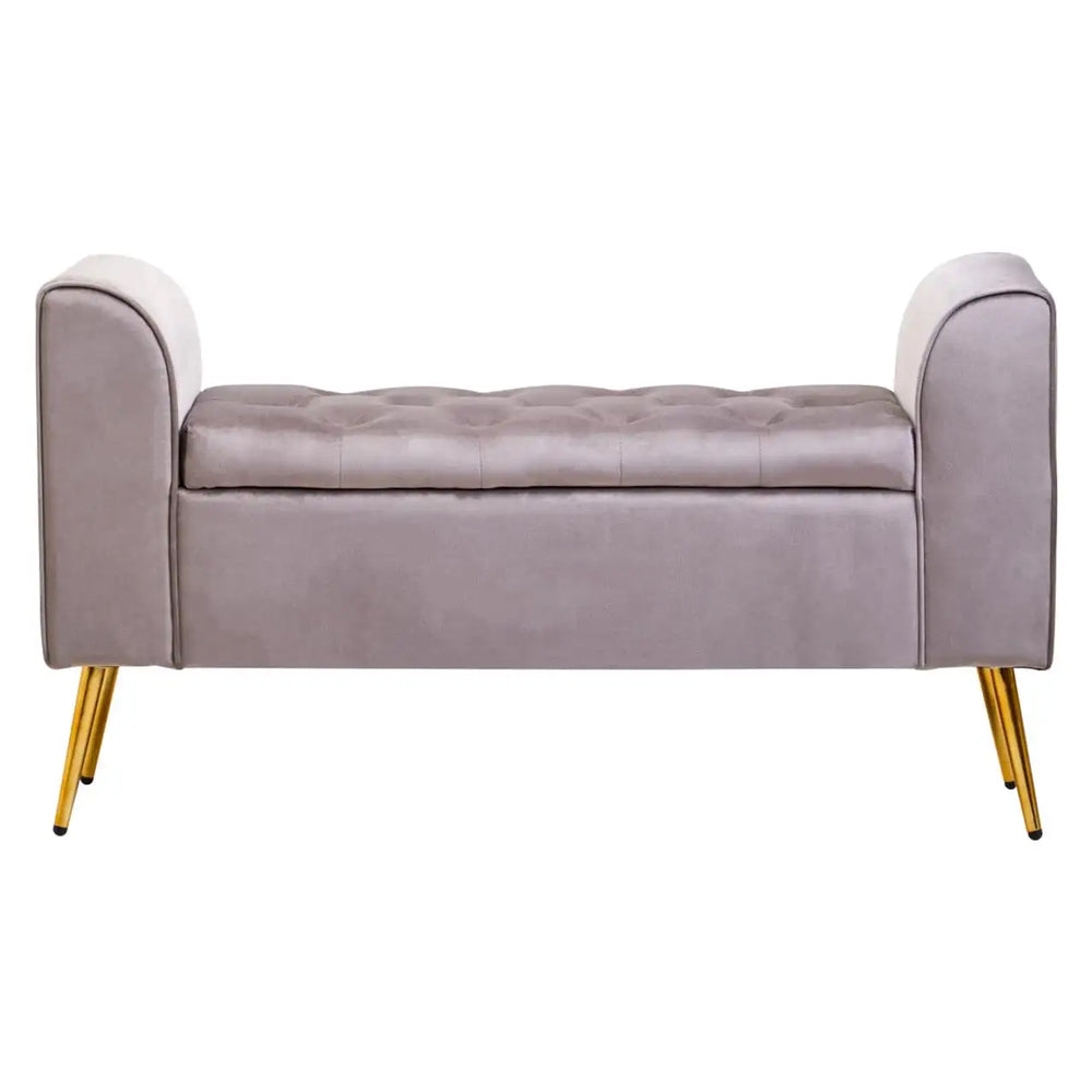 Cordelia Tufted Bench – Mink Velvet