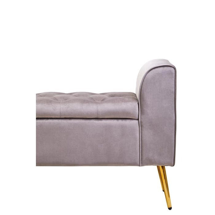 Cordelia Tufted Bench – Mink Velvet