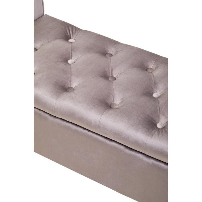 Cordelia Tufted Bench – Mink Velvet