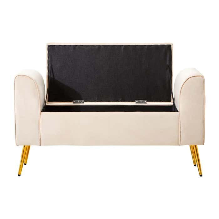 Cordelia Tufted Bench – Stone Velvet