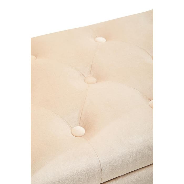 Cordelia Tufted Bench – Stone Velvet