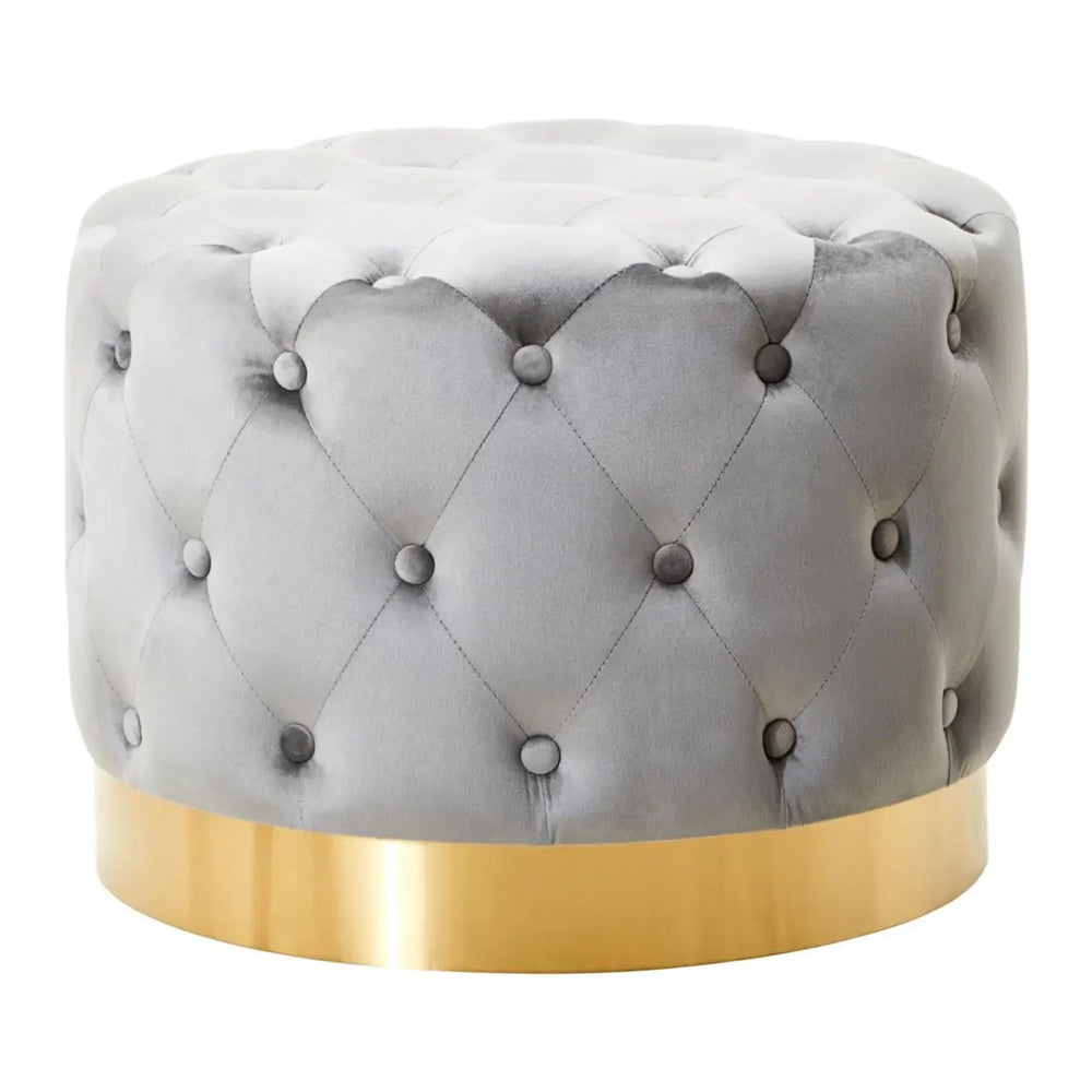 Cordelia Tufted Stool – Grey