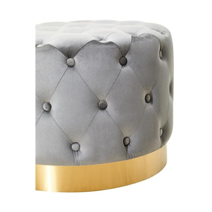 Cordelia Tufted Stool – Grey