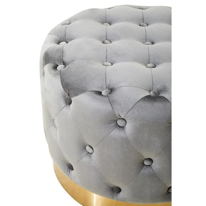 Cordelia Tufted Stool – Grey