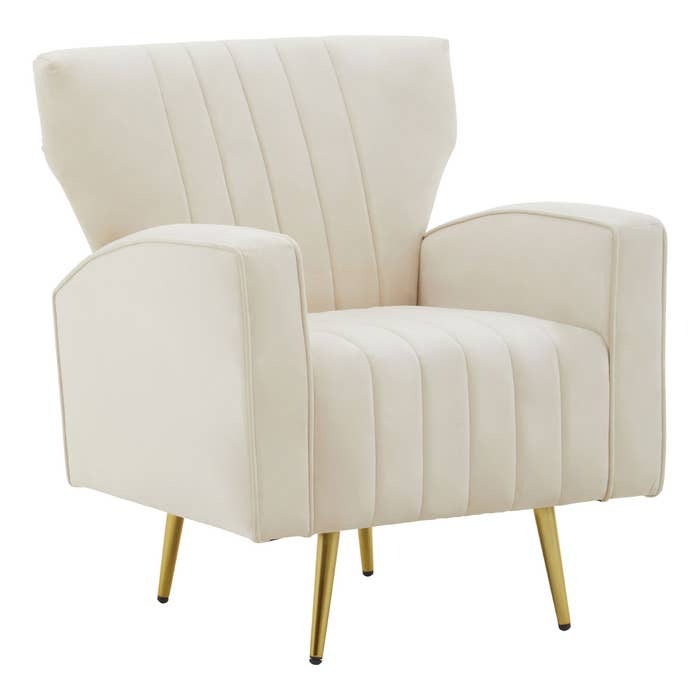 Corello Armchair – Natural Velvet