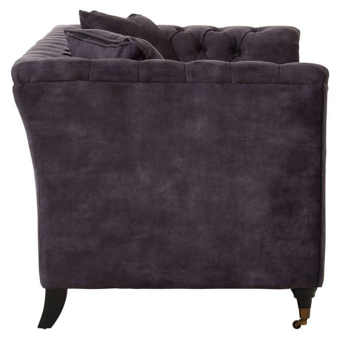 Cecilia Two Seat Sofa in Dark Grey Velvet