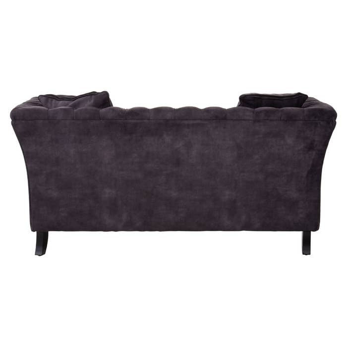 Cecilia Two Seat Sofa in Dark Grey Velvet