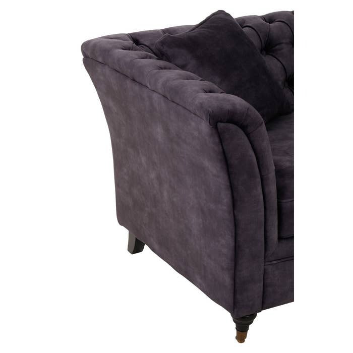 Cecilia Two Seat Sofa in Dark Grey Velvet