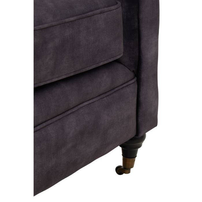 Cecilia Two Seat Sofa in Dark Grey Velvet