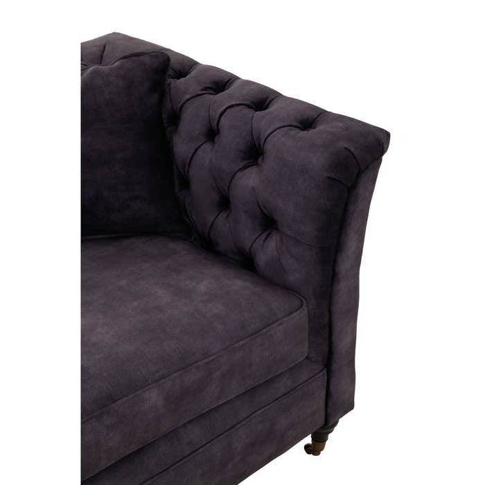 Cecilia Two Seat Sofa in Dark Grey Velvet