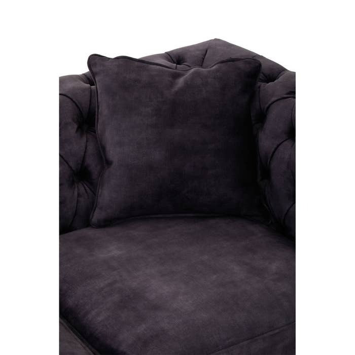 Cecilia Two Seat Sofa in Dark Grey Velvet