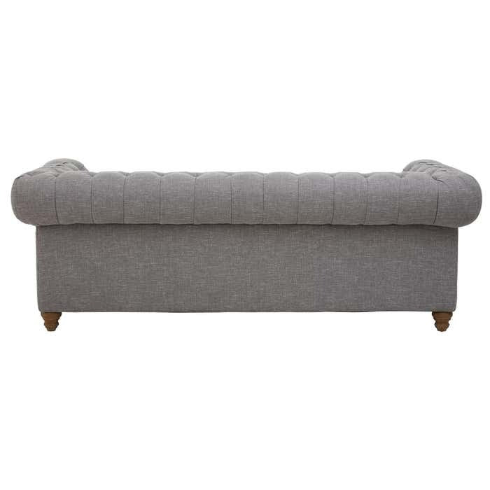 Elenora Three Seat Sofa in Dark Grey Linen