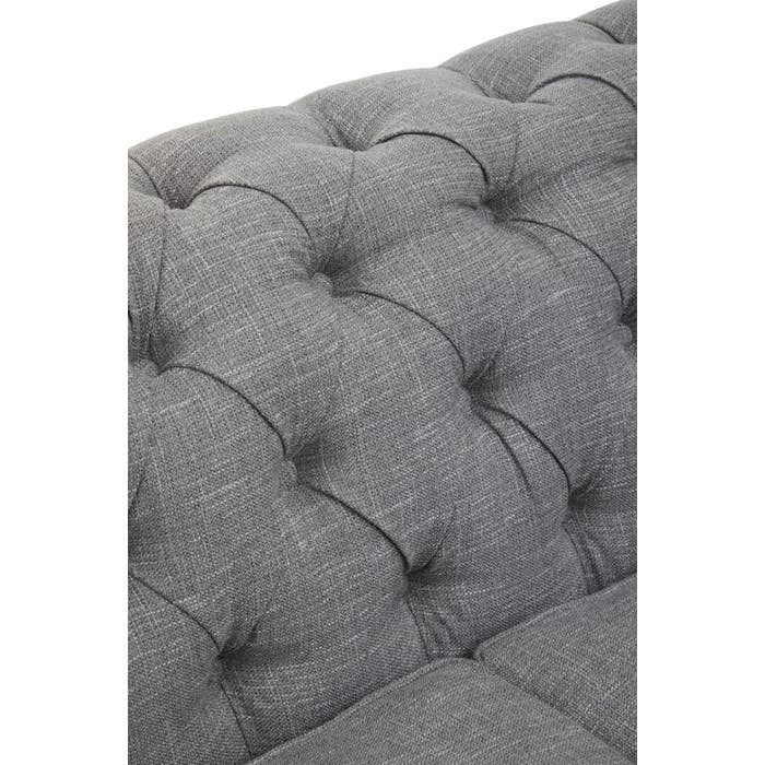 Elenora Three Seat Sofa in Dark Grey Linen