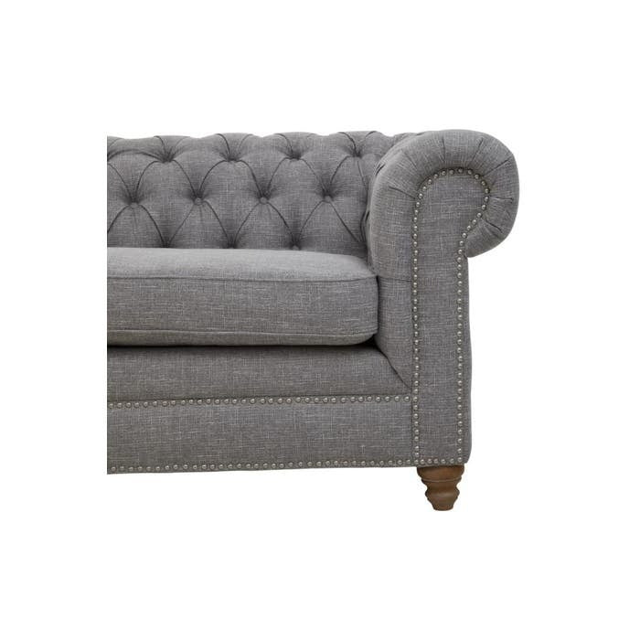 Elenora Three Seat Sofa in Dark Grey Linen