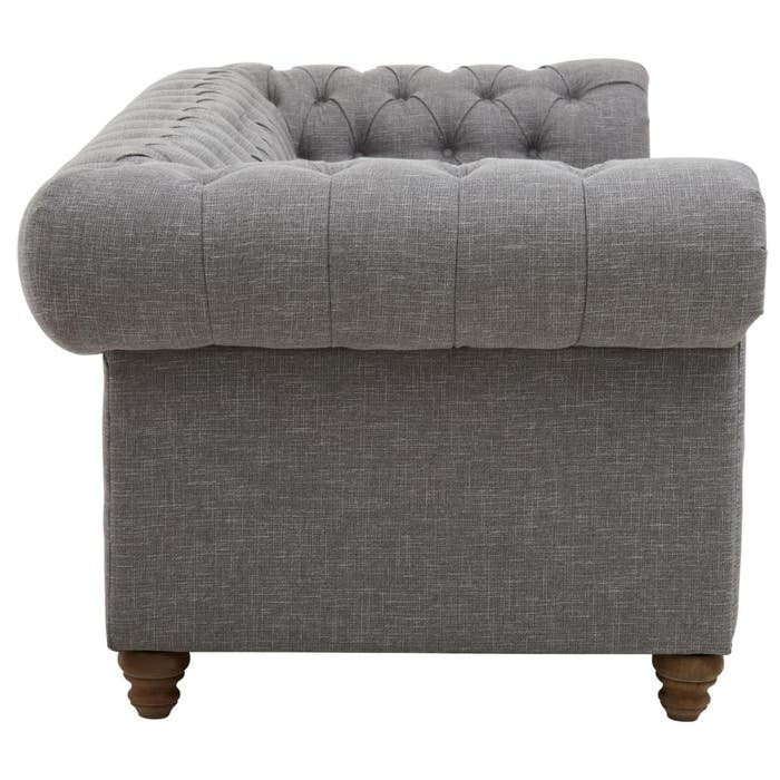 Elenora Three Seat Sofa in Dark Grey Linen