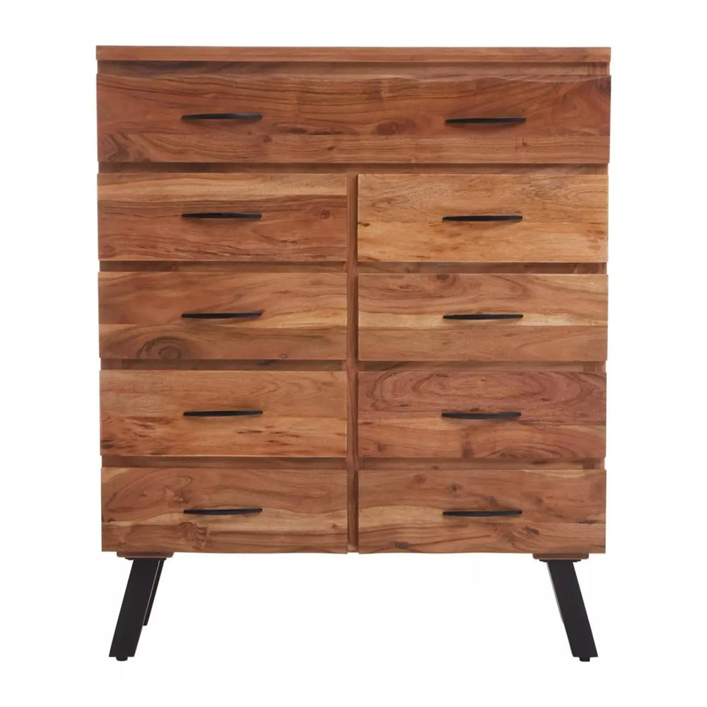 Ernest 9 Drawer Chest – Acacia Wood