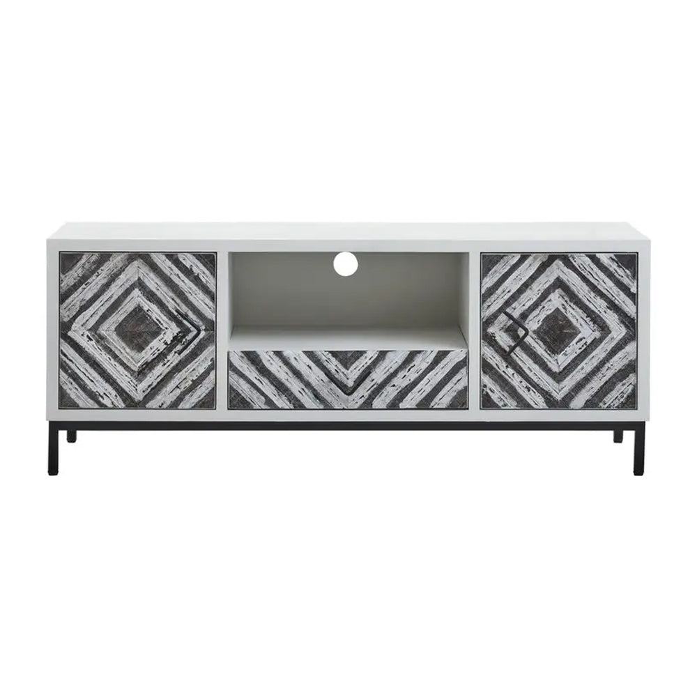 Evangeline Geometric Media Unit – White