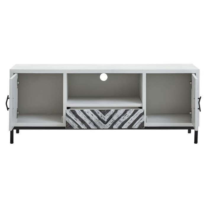 Evangeline Geometric Media Unit – White