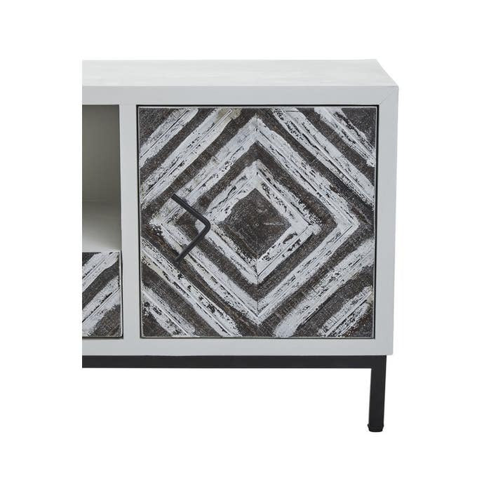 Evangeline Geometric Media Unit – White