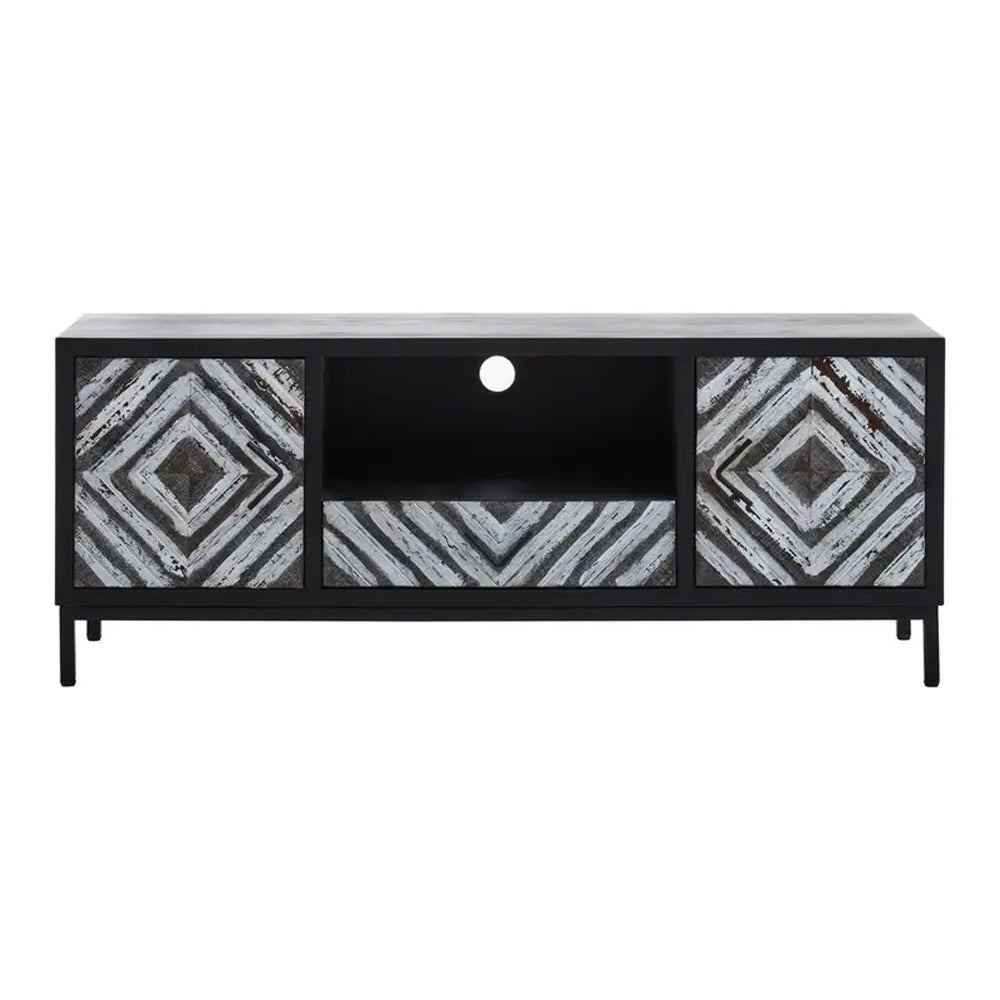 Evangeline Geometric Media Unit – Black