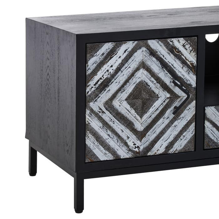 Evangeline Geometric Media Unit – Black