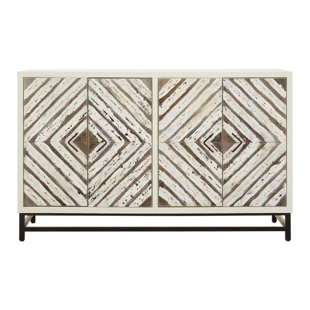 White geometric clearance sideboard