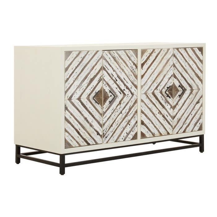 Evangeline Geometric Sideboard – White