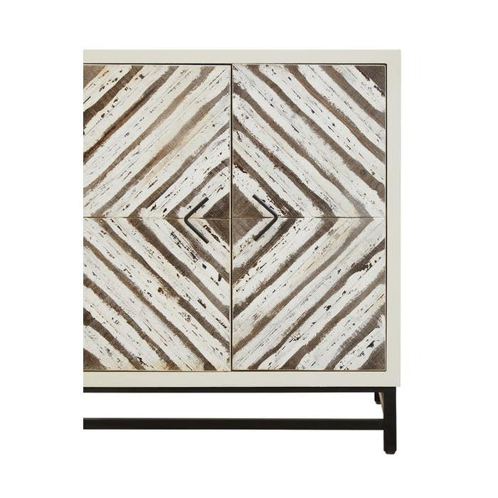 Evangeline Geometric Sideboard – White