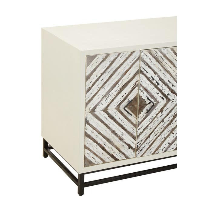 Evangeline Geometric Sideboard – White