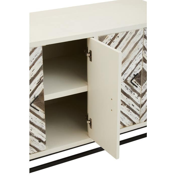 Evangeline Geometric Sideboard – White