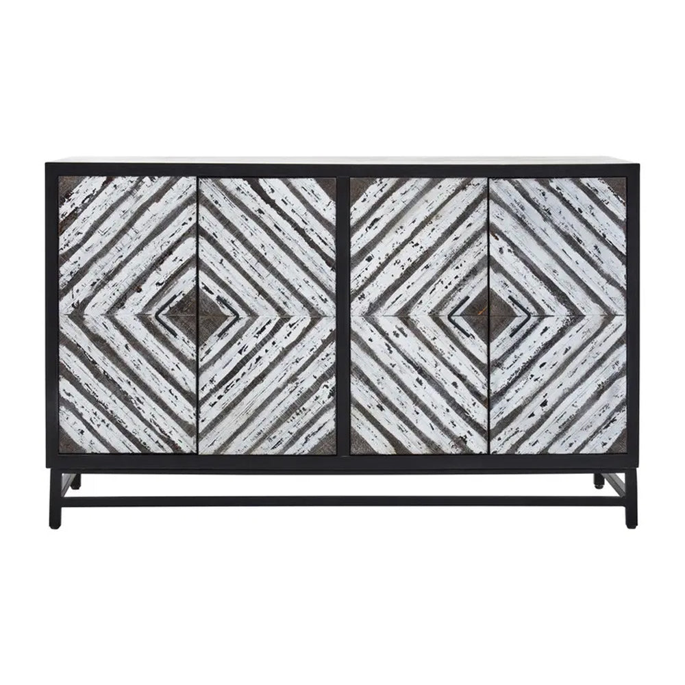 Evangeline Geometric Sideboard – Black