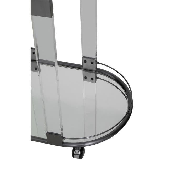 Genevieve Oval Mirrored Bar Trolley