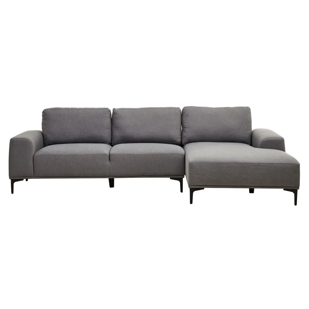 Hilton Grey 3 Seater Sofa with Left Chaise