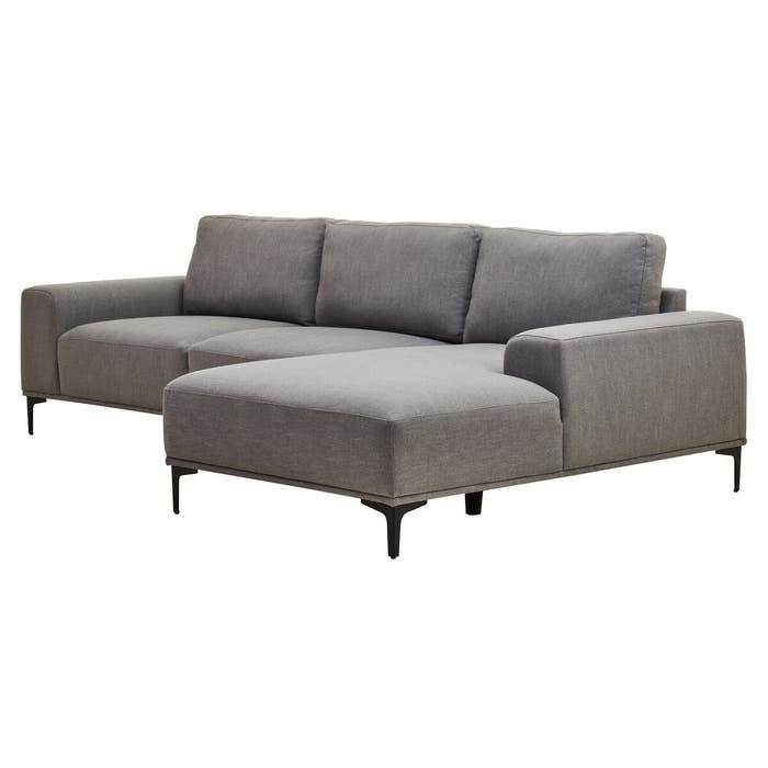 Hilton Grey 3 Seater Sofa with Left Chaise