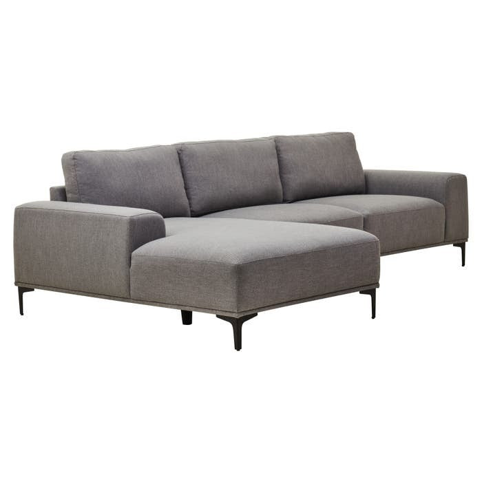 Hilton Grey 3 Seater Sofa with Right Chaise