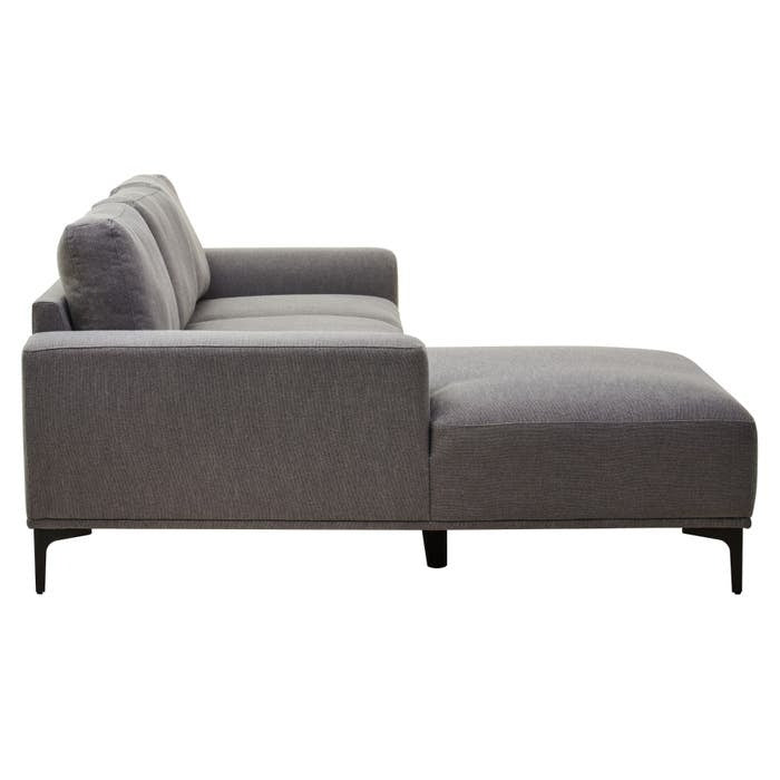 Hilton Grey 3 Seater Sofa with Right Chaise