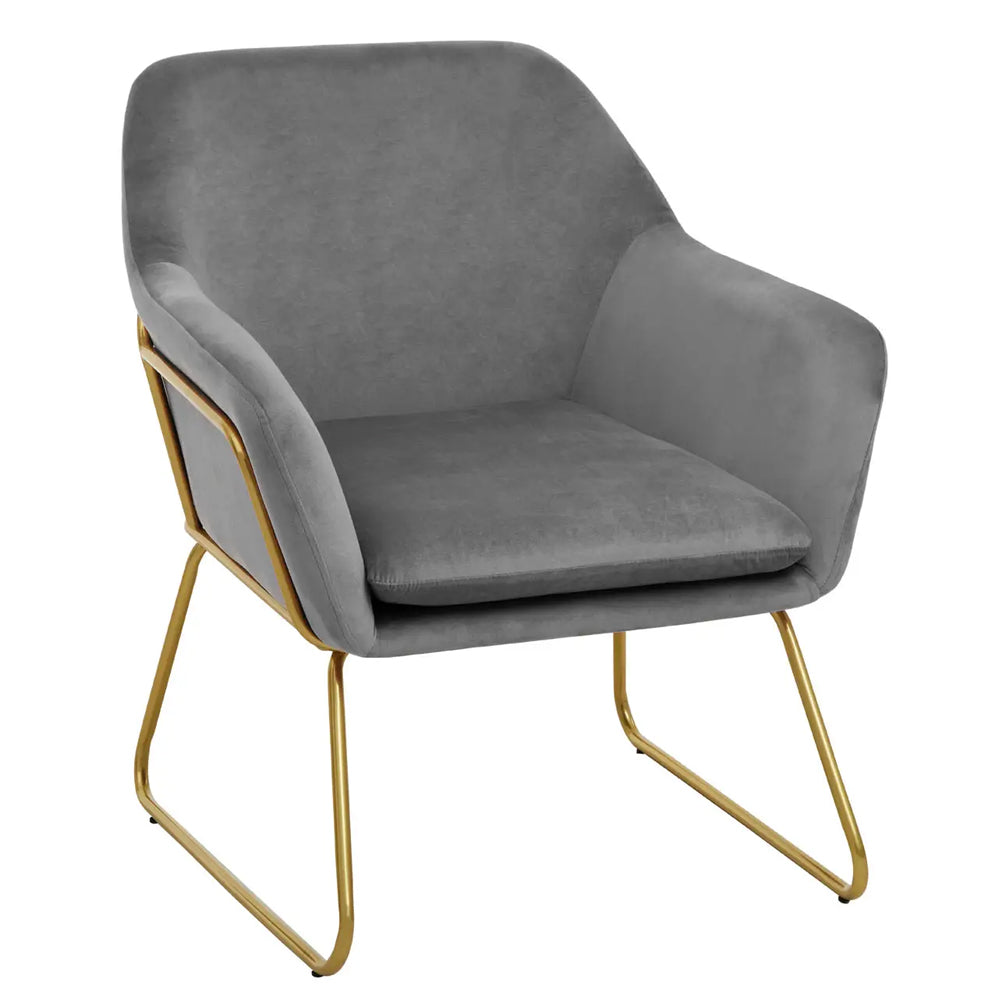 Holloway Armchair – Grey Velvet