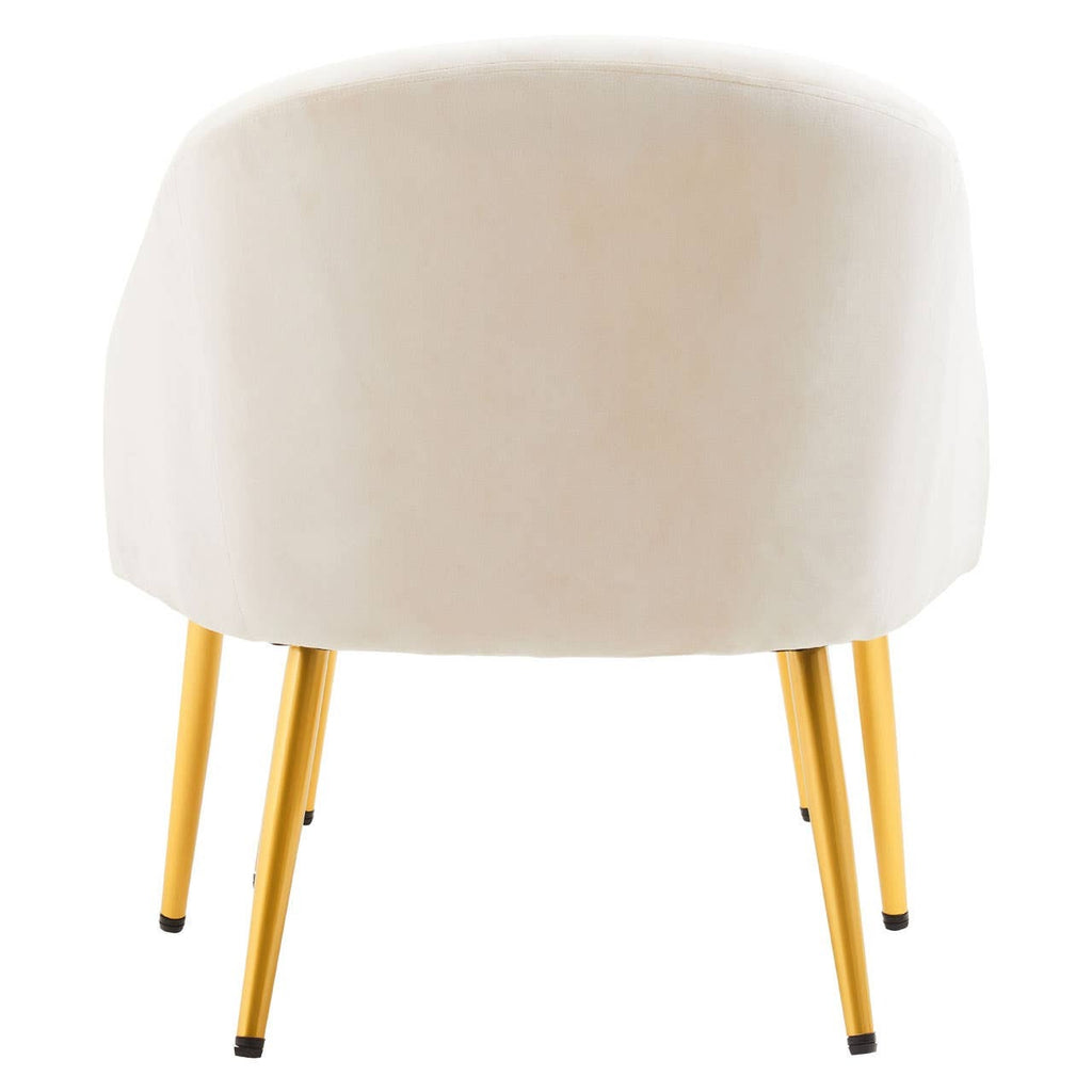 Kealy Chair and Stool – Beige Velvet