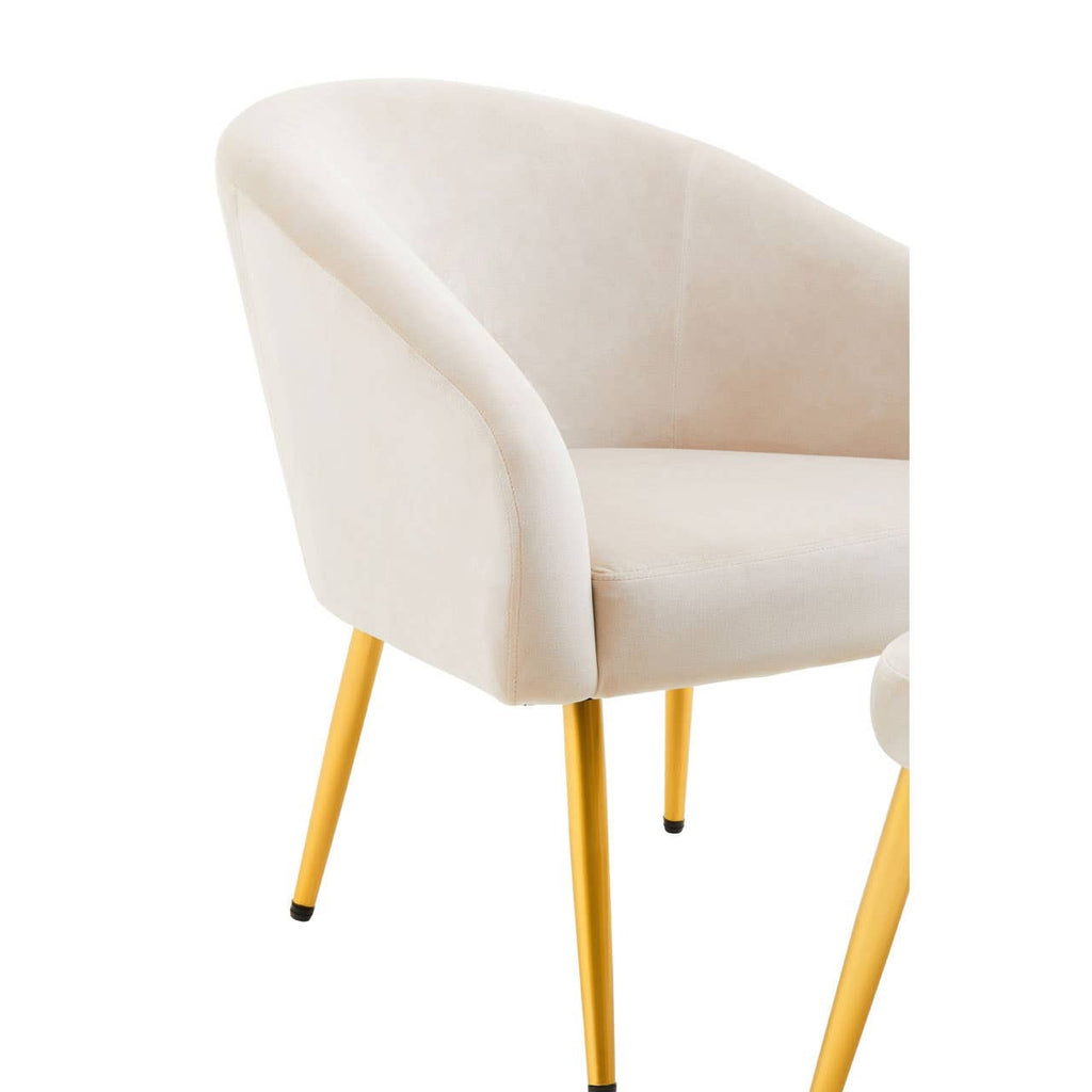 Kealy Chair and Stool – Beige Velvet