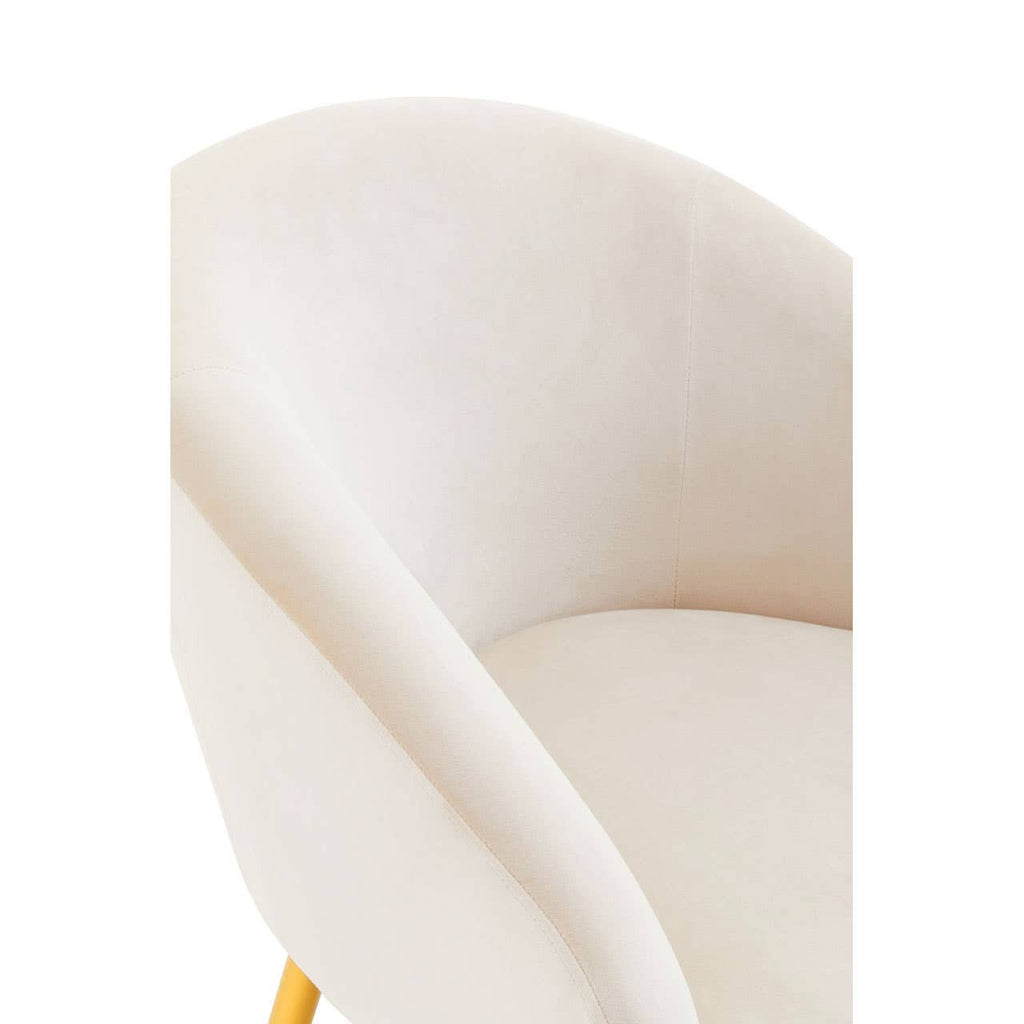 Kealy Chair and Stool – Beige Velvet