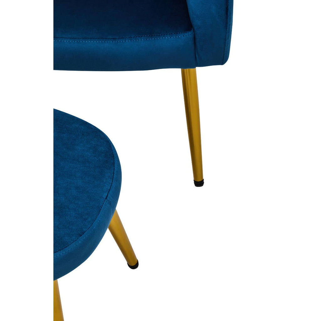 Kealy Chair and Stool – Midnight Blue Velvet