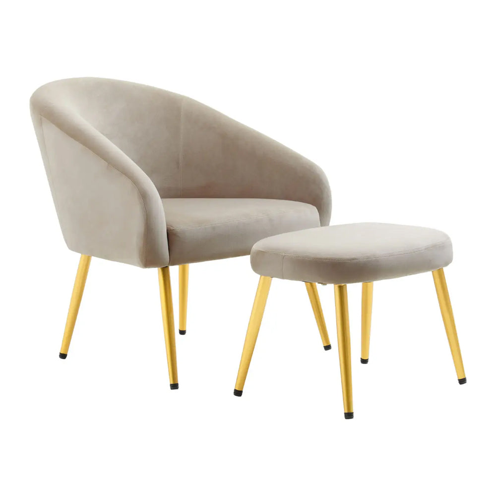 Kealy Chair and Stool – Mink Velvet