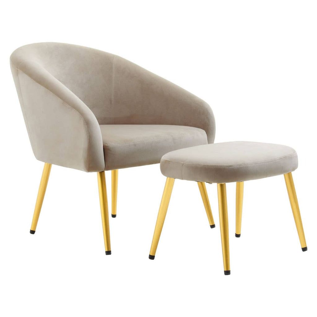 Kealy Chair and Stool – Mink Velvet